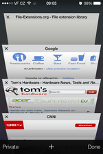 Cambio schede browser Safari iOS 7