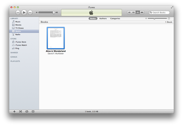 eBooks in der iTunes-Bibliothek