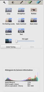 Picasa editing banner