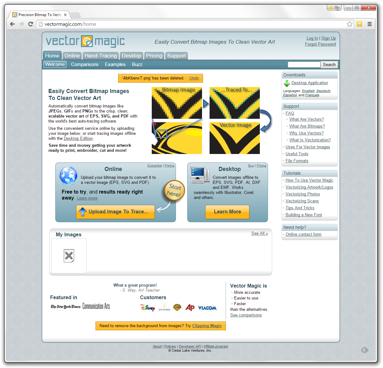 VectorMagic Webseite