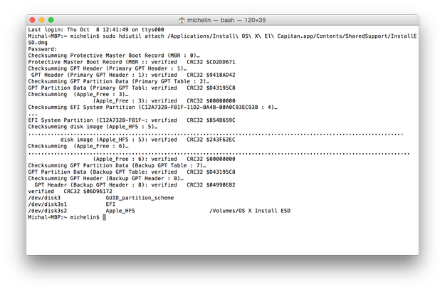 Instalacja OS X El Capitan w Terminalu