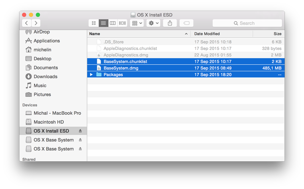 Pakiety OS X El Capitan