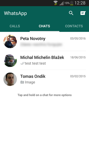 WhatsApp para Android mensagens importadas