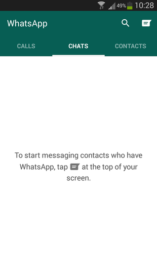 Tela principal WhatsApp para Android