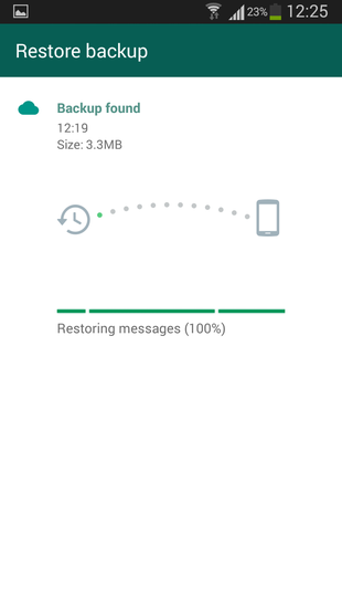 WhatsApp para Android restaura backups antigos
