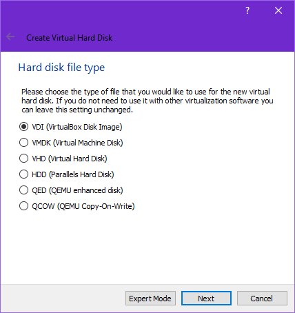 Imposta tipo disco rigido in Virtualbox