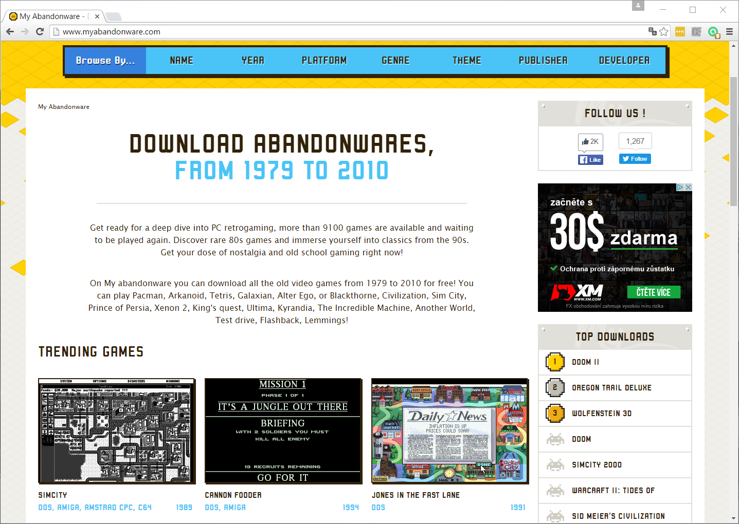 Captura de pantalla de Myabandonware