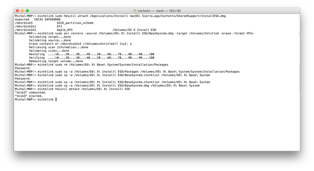 buat instalasi USB macOS Sierra dengan perintah Terminal